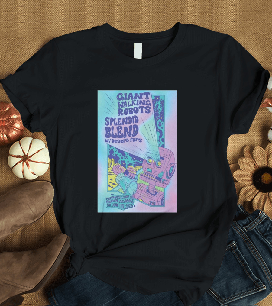 Giant Walking Robots Splendid Blend Desert Furs Cervantes Other Side Denver June 13 2026 T-Shirt