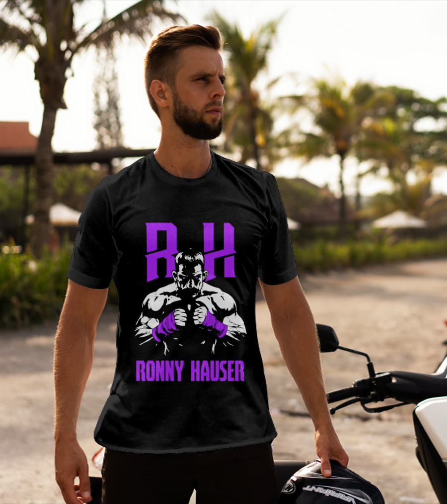 RH Ronny Hauser Wrestler With Purple Boxing Wraps T-Shirt