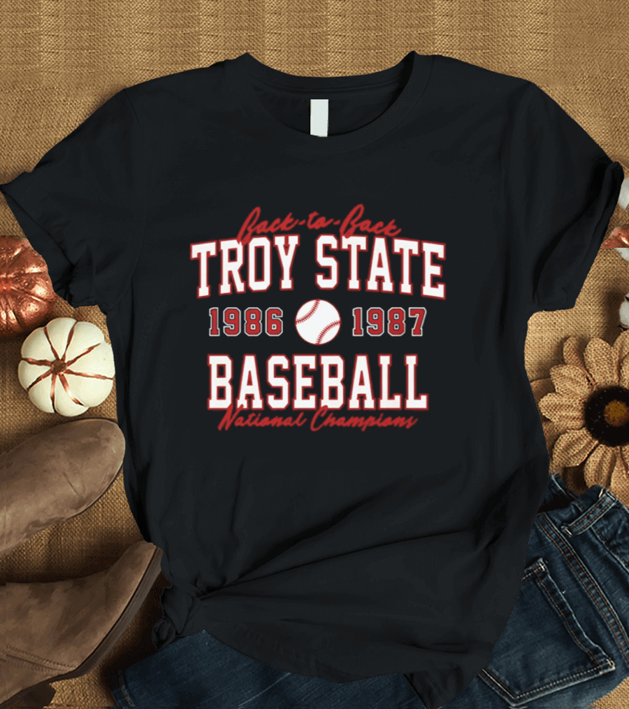 Troy State Baseball 1986 1987 National Champions T-Shirt