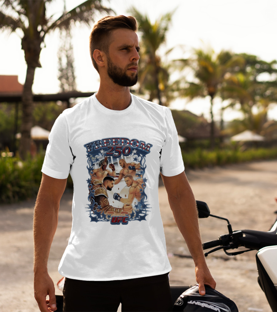 Freedom 250 UFC White House Showdown Ilia Topuria Vs Justin Gaethje Alex Pereira Vs Ciryl Gane T-Shirt