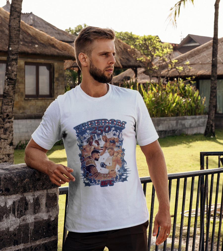 Freedom 250 UFC White House Showdown Ilia Topuria Vs Justin Gaethje Alex Pereira Vs Ciryl Gane T-Shirt