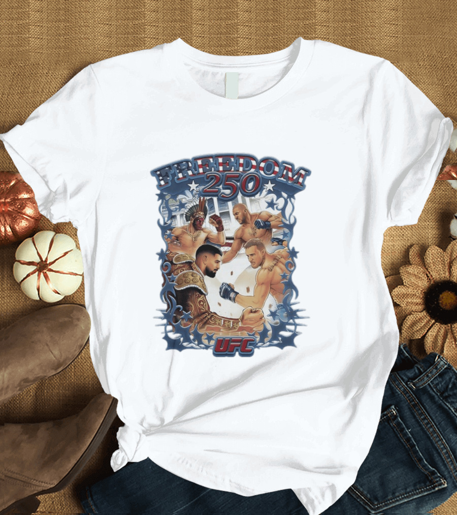 Freedom 250 UFC White House Showdown Ilia Topuria Vs Justin Gaethje Alex Pereira Vs Ciryl Gane T-Shirt