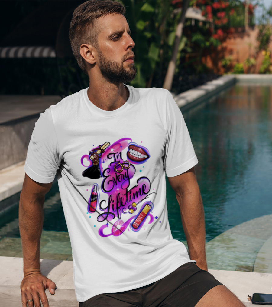 In Every Lifetime Lip Glow Gold Lip Graduation Black Girl Magic Aesthetic T-Shirt