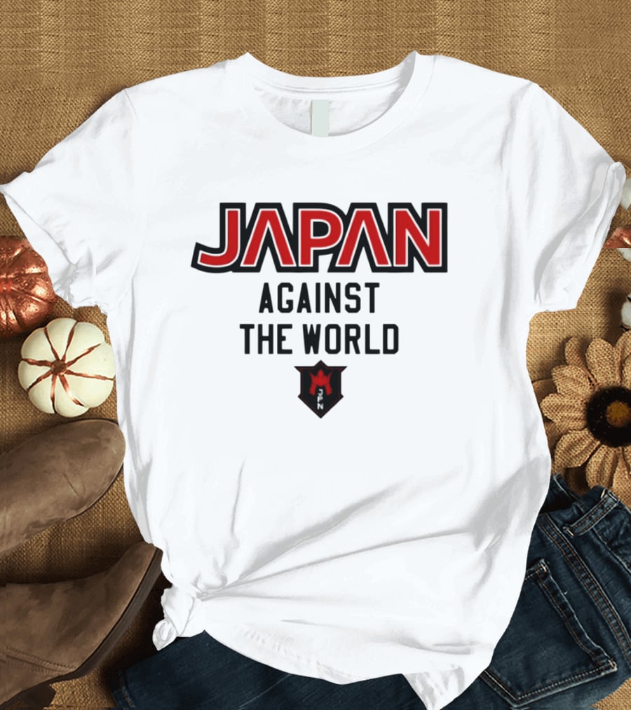 Japan Against The World Emblem With Red Crown Shield T-Shirt