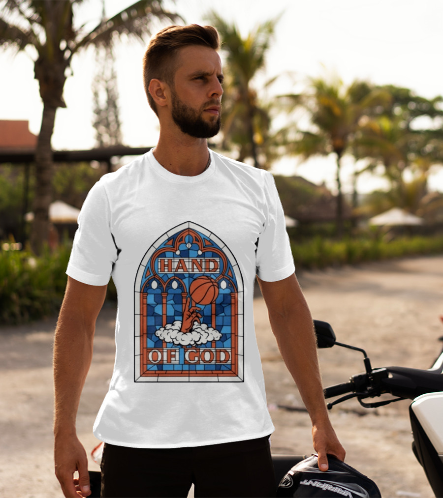 OG Anunoby Knicks Hand Of God Basketball Stained Glass Hero T-Shirt
