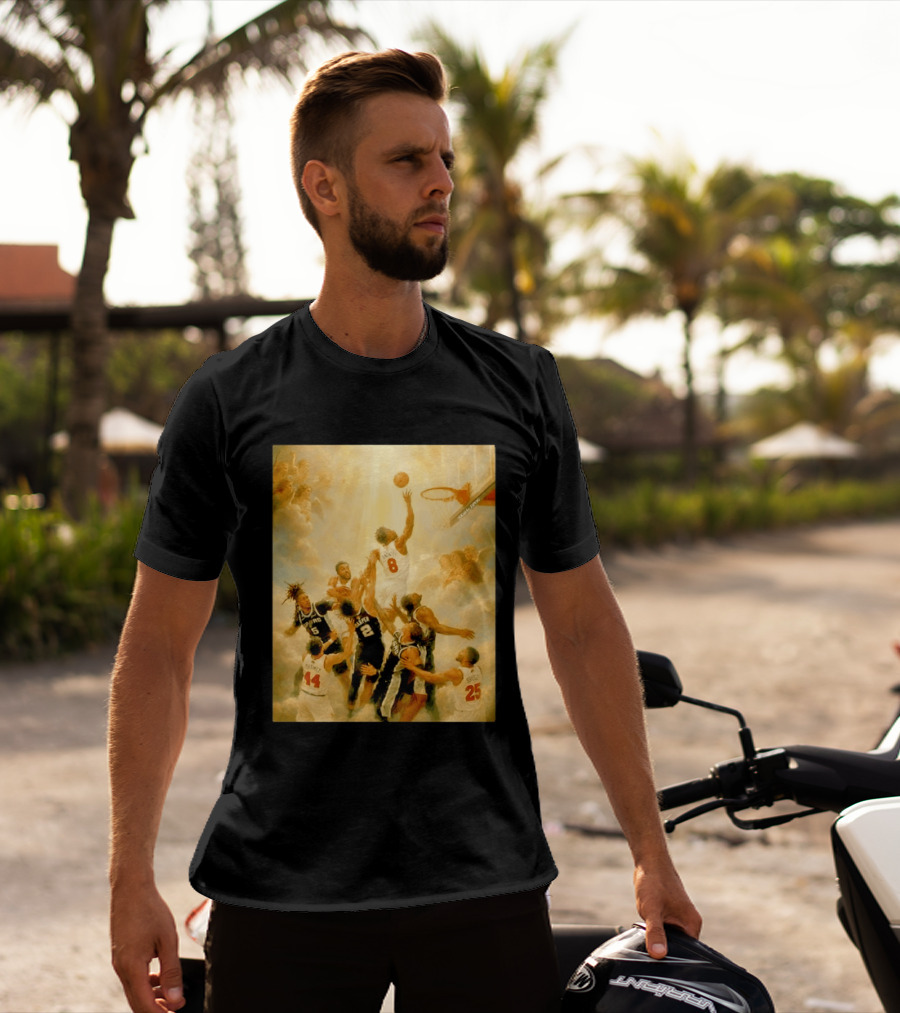 OG Anunoby Dunking New York Knicks Vs San Antonio Spurs High Renaissance Basketball Duel T-Shirt