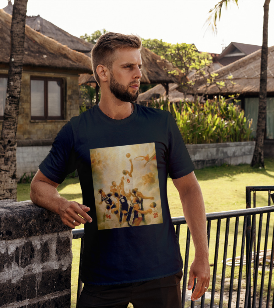 OG Anunoby Dunking New York Knicks Vs San Antonio Spurs High Renaissance Basketball Duel T-Shirt