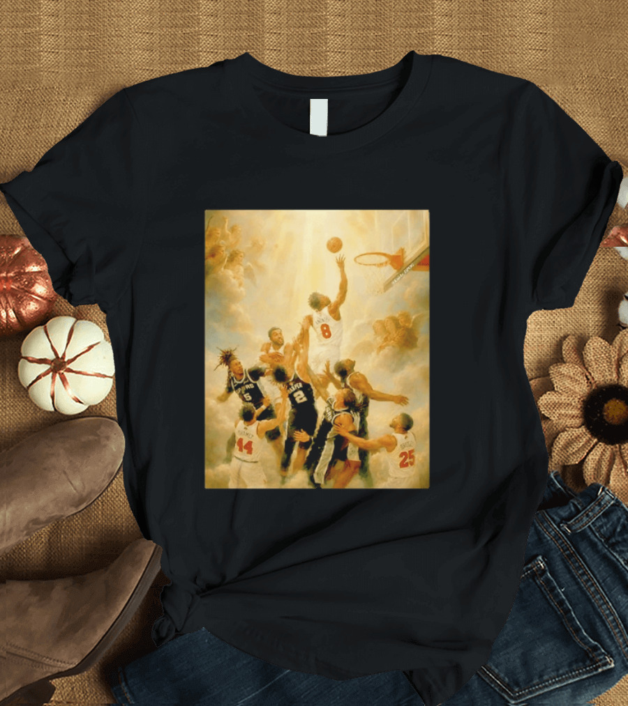 OG Anunoby Dunking New York Knicks Vs San Antonio Spurs High Renaissance Basketball Duel T-Shirt