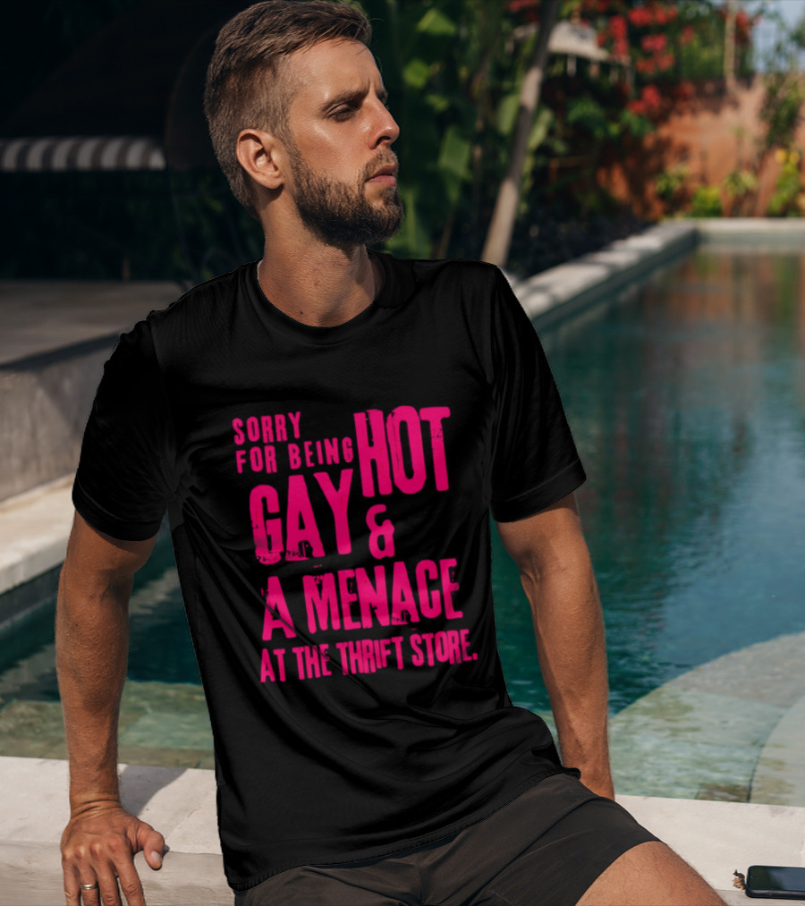 Sorry For Being Hot Gay And A Menace At The Thrift Store T-Shirt