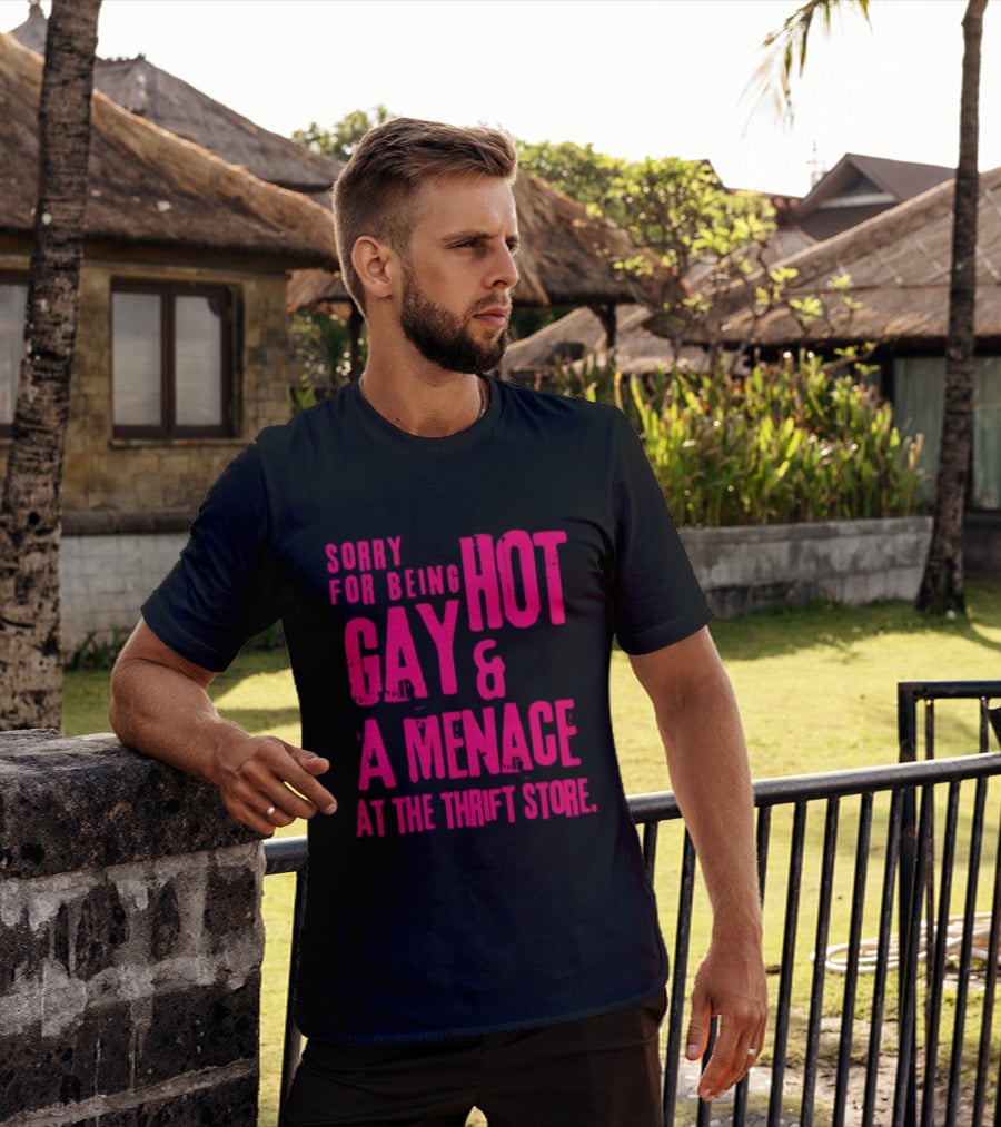 Sorry For Being Hot Gay And A Menace At The Thrift Store T-Shirt