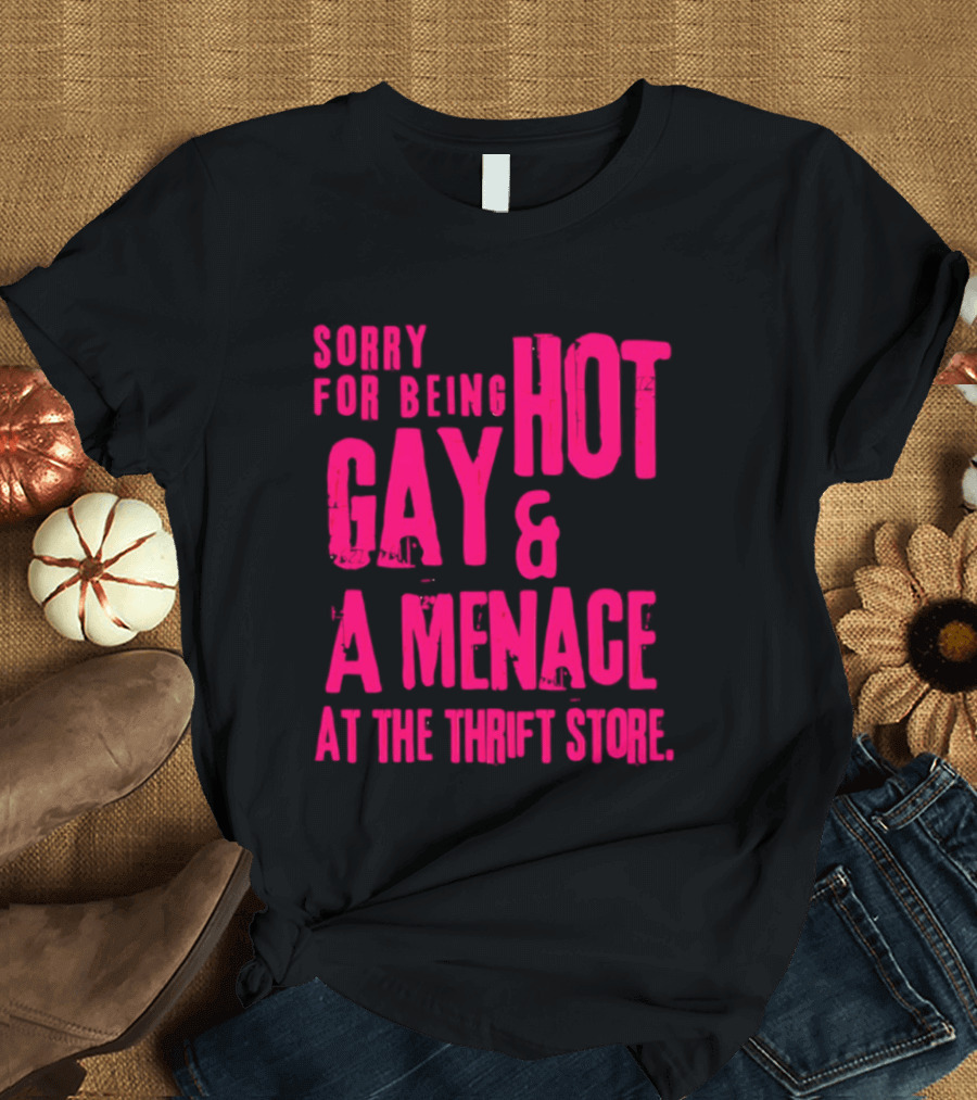 Sorry For Being Hot Gay And A Menace At The Thrift Store T-Shirt