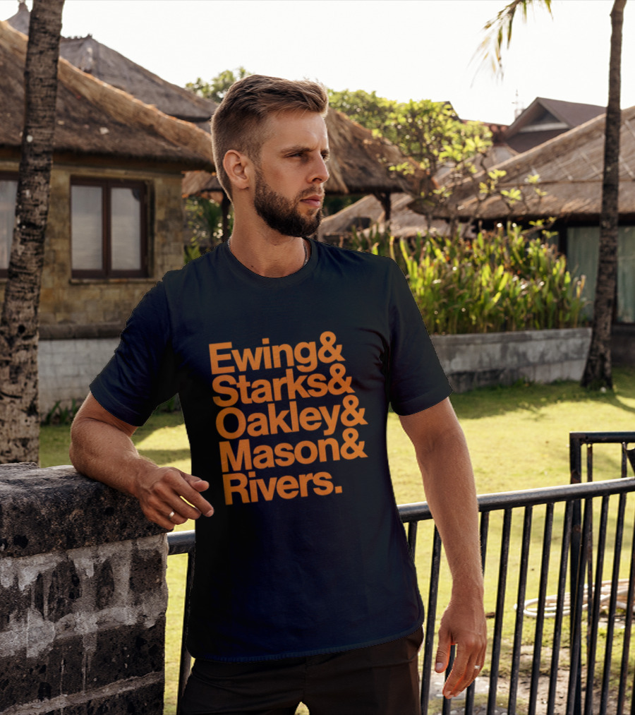 Ewing Starks Oakley Mason Rivers New York Knicks 1993 T-Shirt