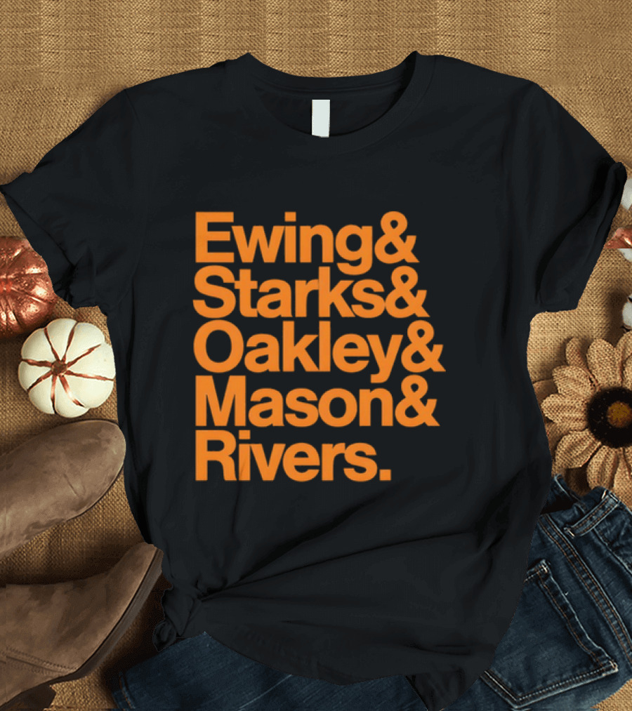 Ewing Starks Oakley Mason Rivers New York Knicks 1993 T-Shirt