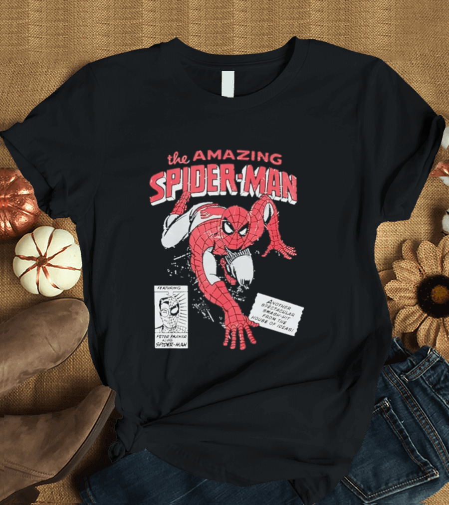 The Amazing Spider Man Peter Parker Dynamic Pose Iconic Comic T-Shirt