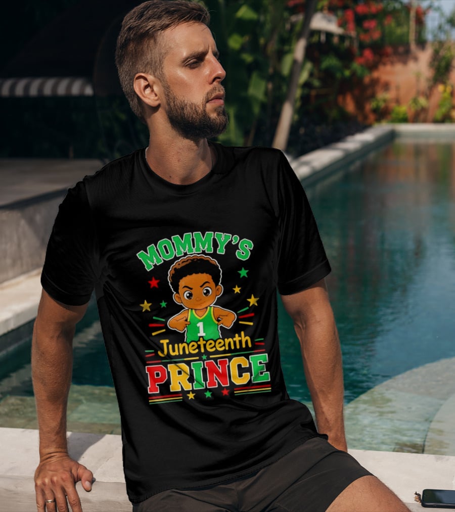 Mommy's Juneteenth Prince Little Boy Basketball Celebration Number One Kid T-Shirt