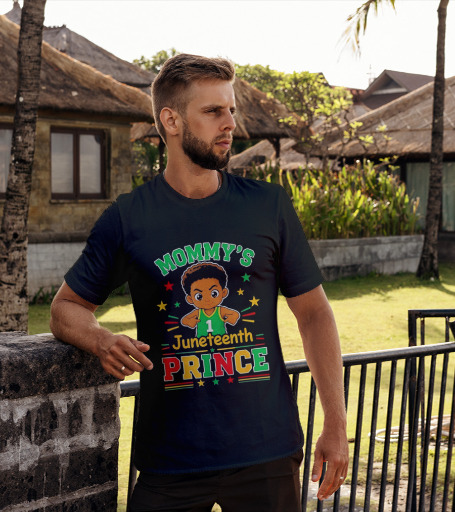 Mommy's Juneteenth Prince Little Boy Basketball Celebration Number One Kid T-Shirt