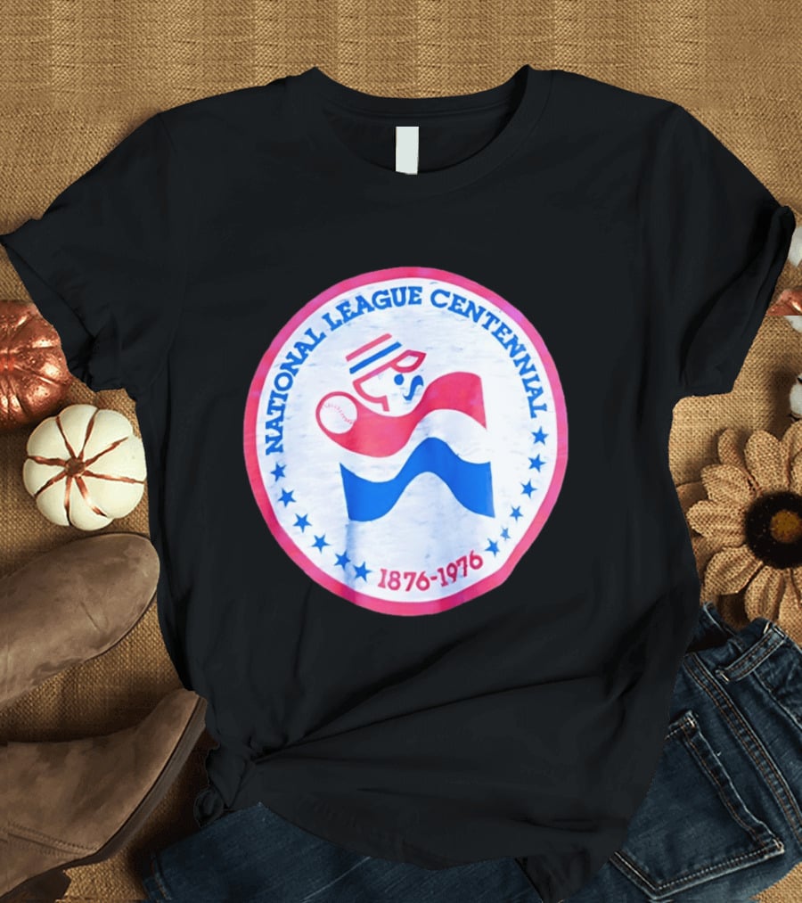National League Centennial 1876 1976 Baseball Anniversary Retro MLB Bold Blue Red T-Shirt