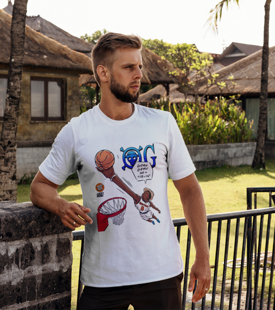 OG Anunoby X One Piece Luffy New York Knicks 2026 Gomu Gomu No Tip In Comic T-Shirt