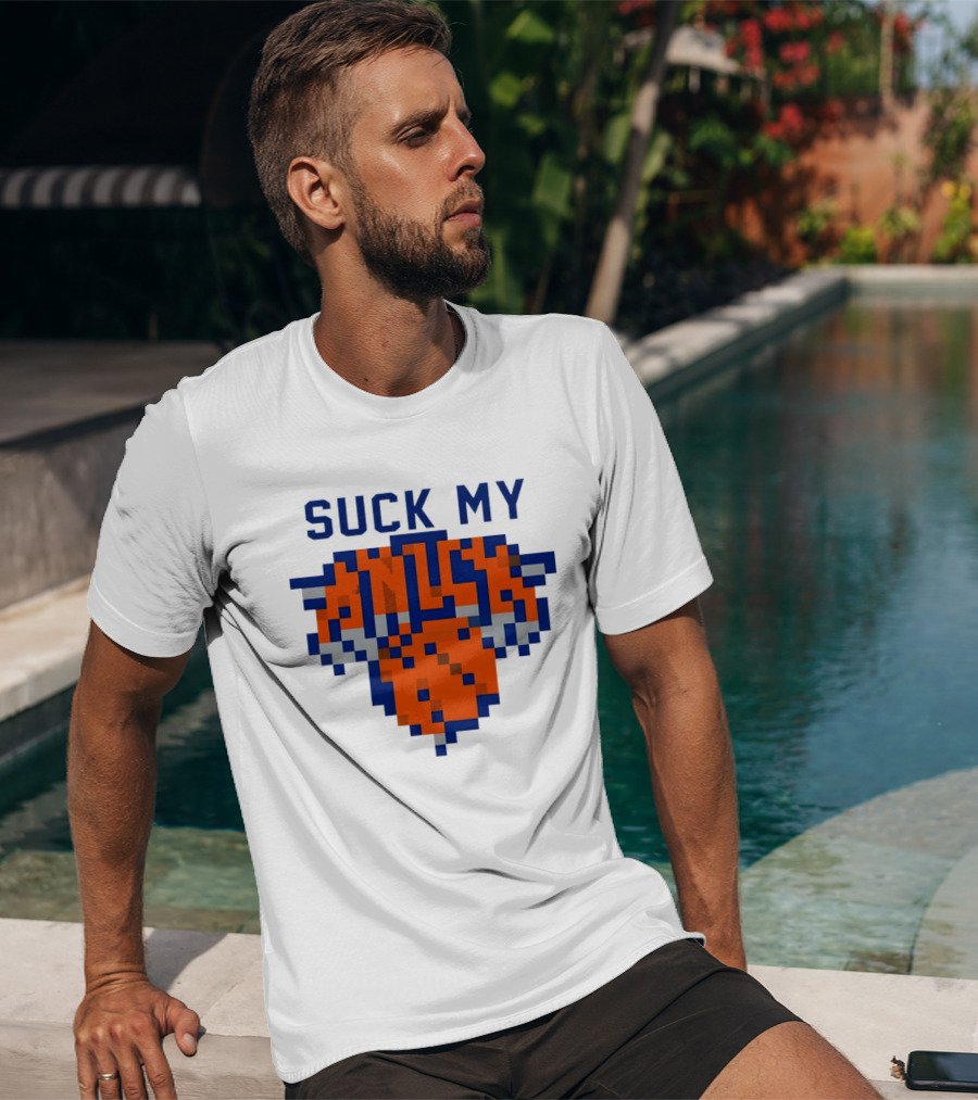 Suck My Knick Pixel Knicks Basketball T-Shirt