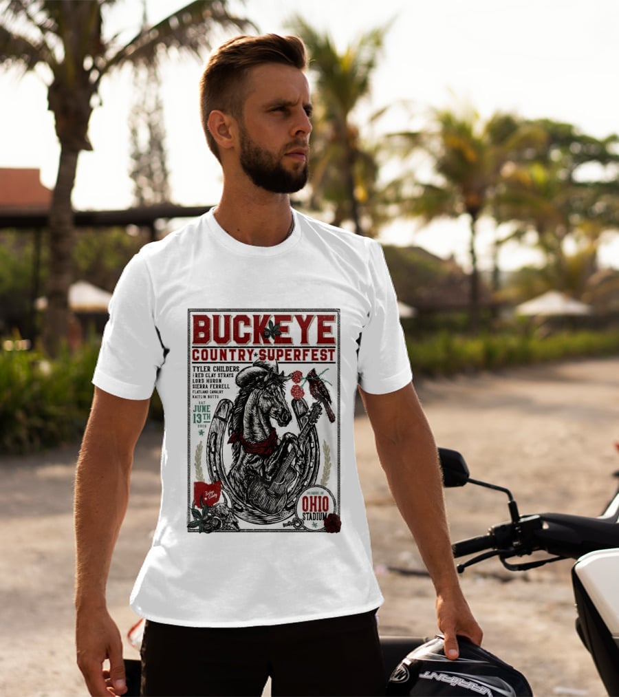 Buckeye Country Superfest June 13 2026 Ohio Stadium Tyler Childers Red Clay Lord Huron Sierra Ferrell Flatland Cavalry Kaitlin Butts T-Shirt