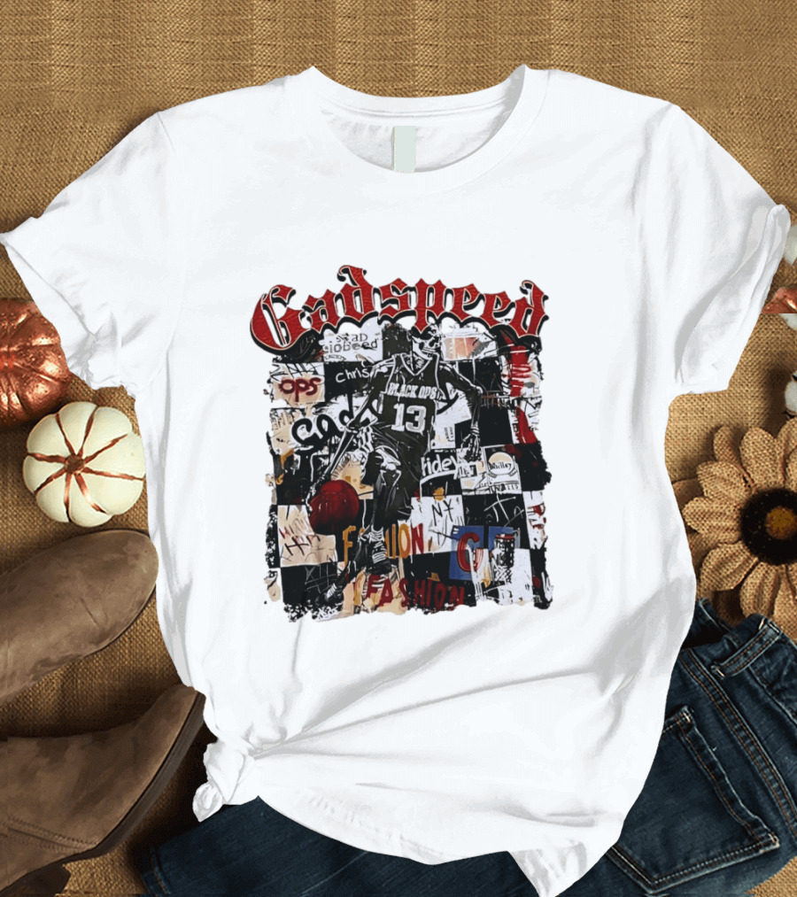 Godspeed Black Ops 13 Basketball Collage Style Urban Fashion T-Shirt