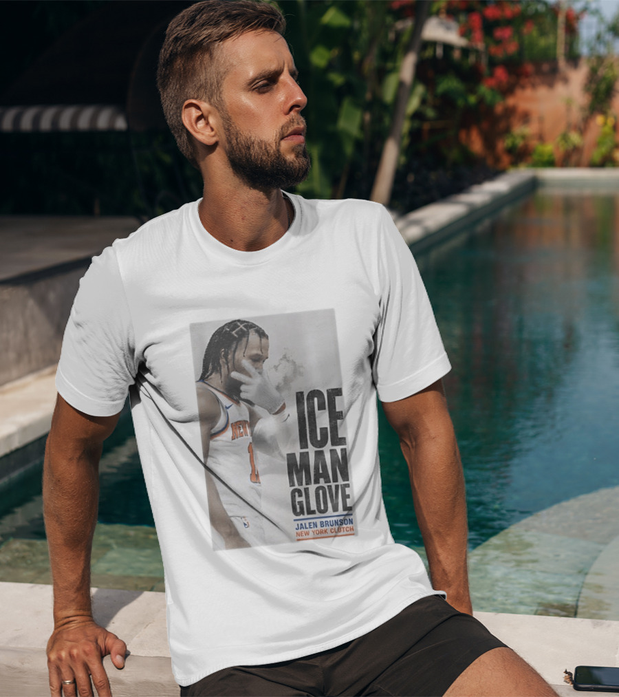 Jalen Brunson Ice Man Glove New York Knicks Clutch T-Shirt
