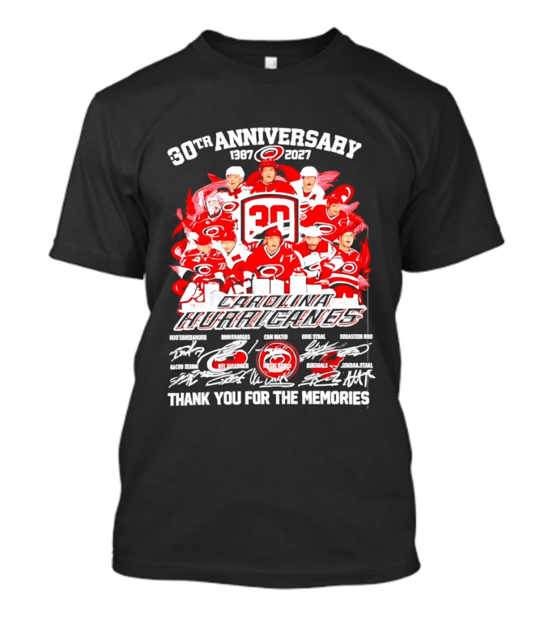 30th Anniversary Carolina Hurricanes 1997 2027 Thank You For The Memories T-Shirt