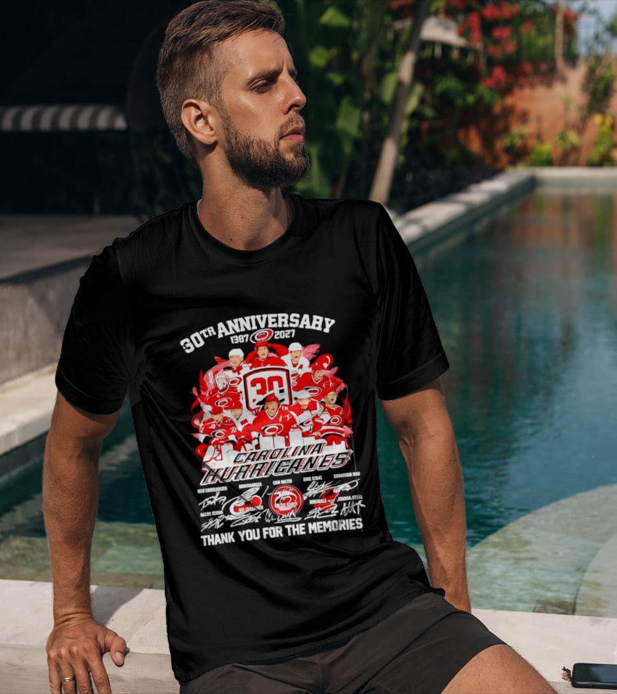 30th Anniversary Carolina Hurricanes 1997 2027 Thank You For The Memories T-Shirt