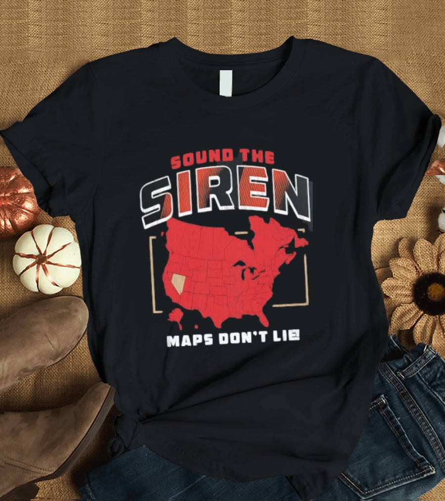 Carolina Hurricanes Hockey Sound The Siren Maps Don't Lie T-Shirt