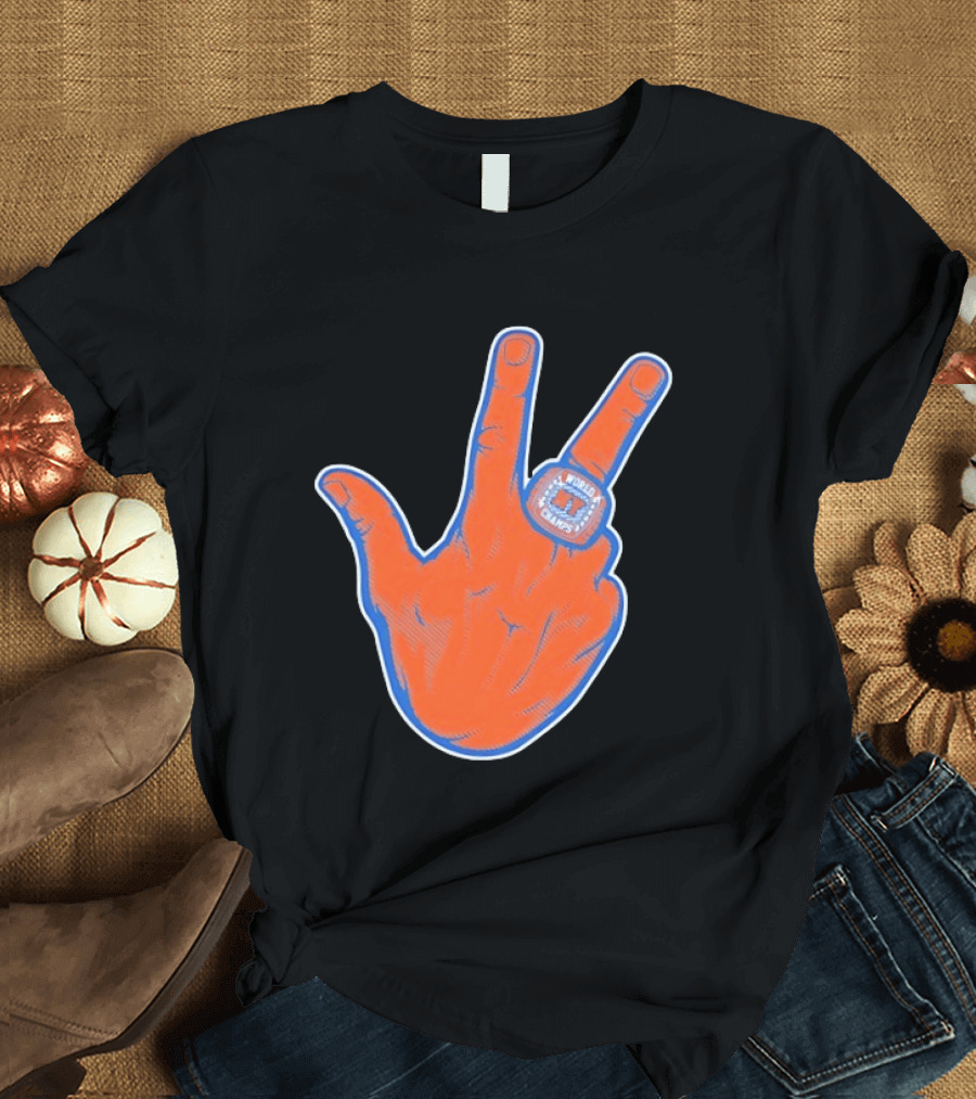New York Knicks Jalen Brunson Peace Sign Ring Basketball Champion T-Shirt