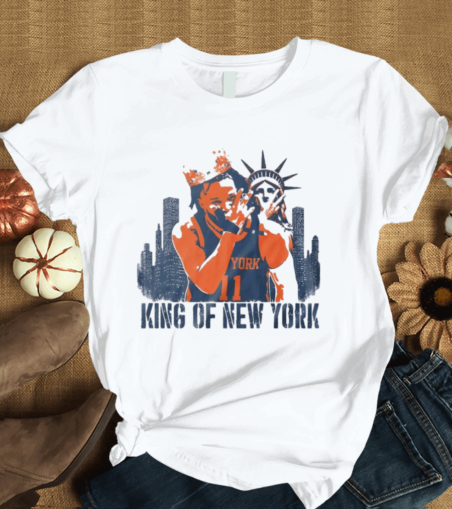 Jalen Brunson King Of New York Skyline 2026 MVP Basketball T-Shirt