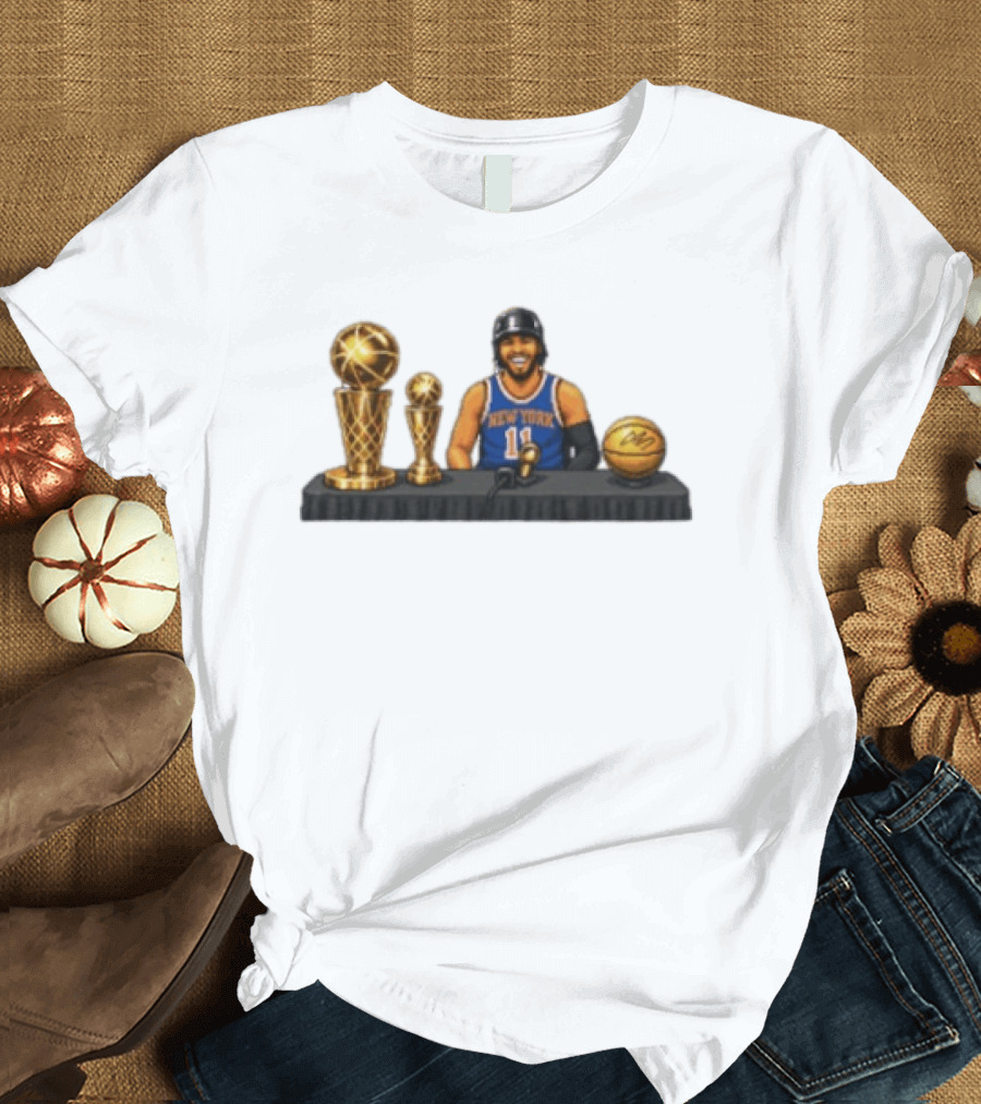 New York Knicks Jalen Brunson King Of NY Video Game 11 Basketball Trophies T-Shirt