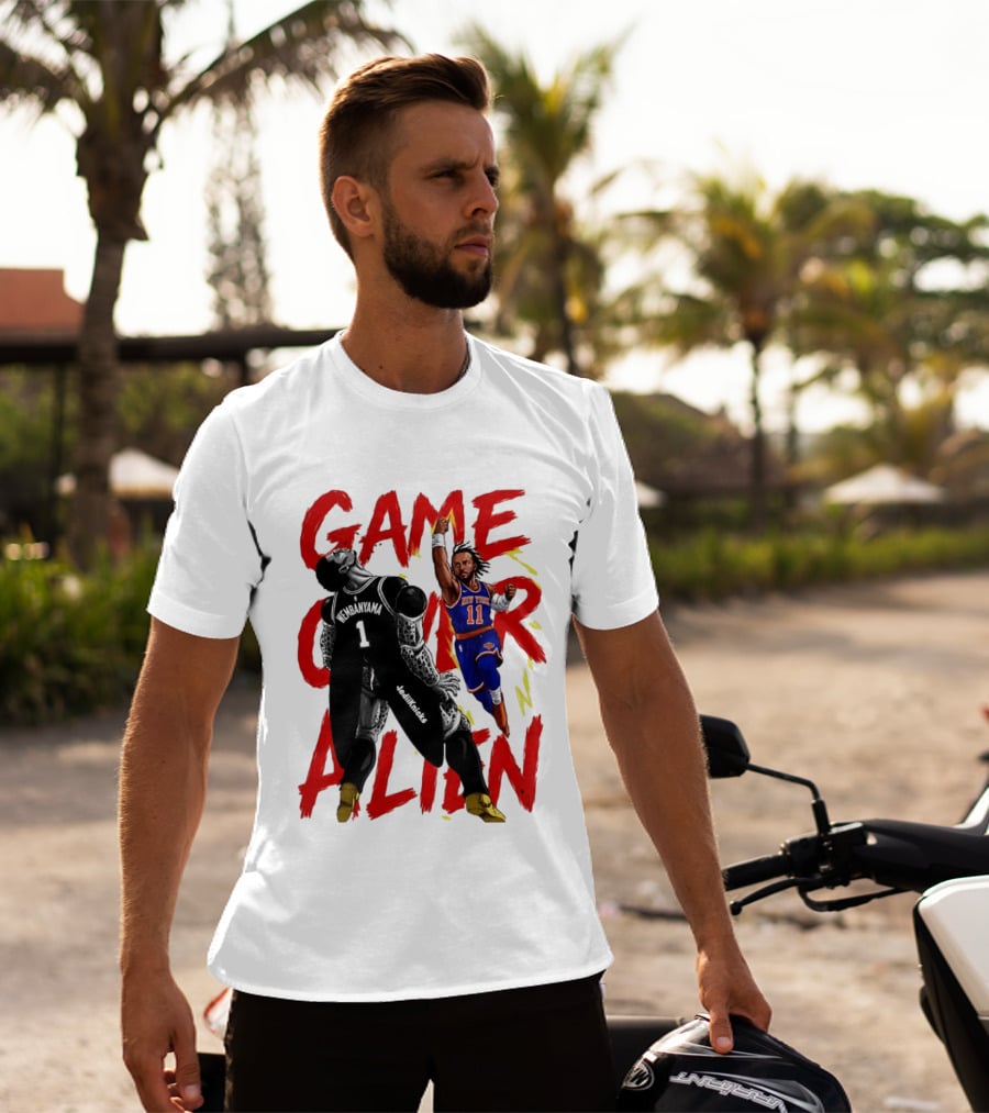 Game Over Alien Wembanyama Vs Jalen Gohan Brunson Knicks T-Shirt