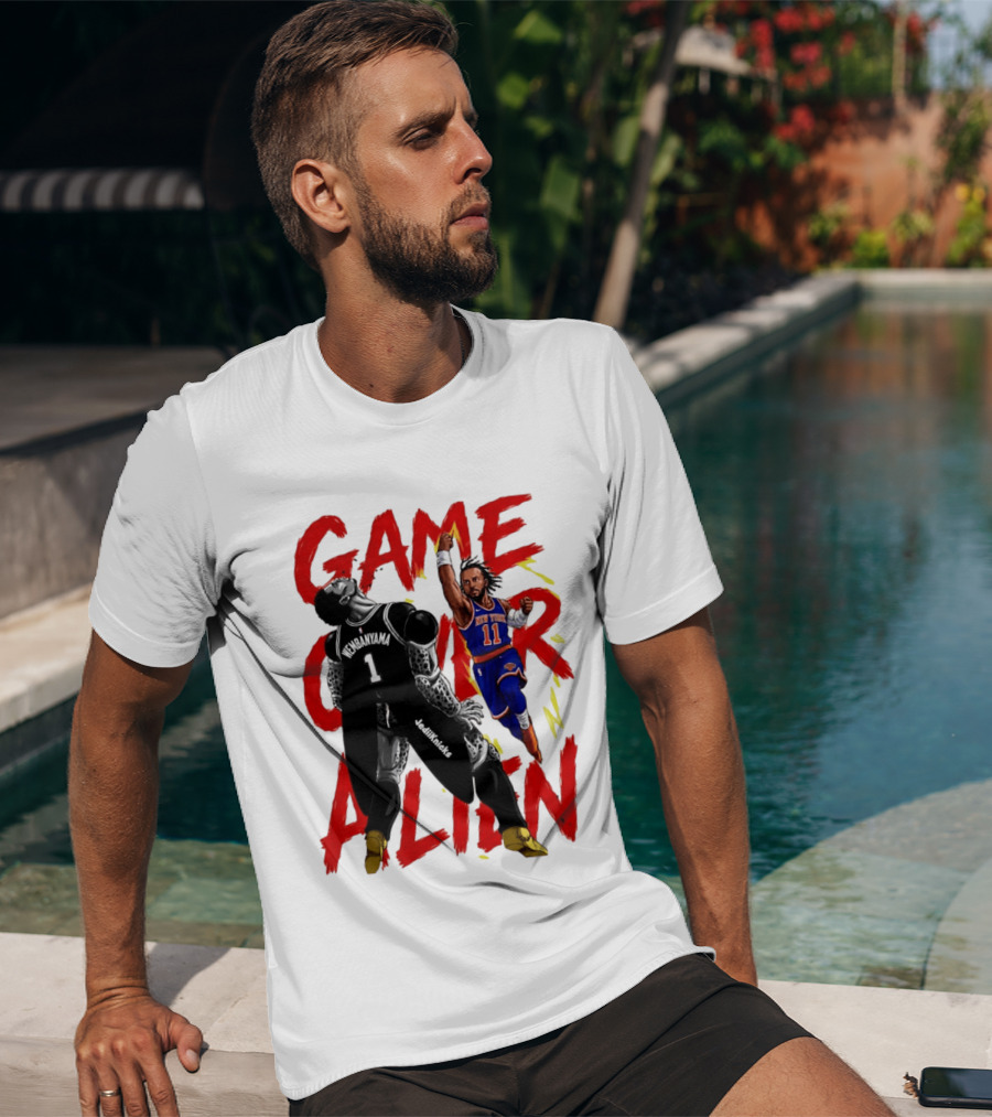 Game Over Alien Wembanyama Vs Jalen Gohan Brunson Knicks T-Shirt