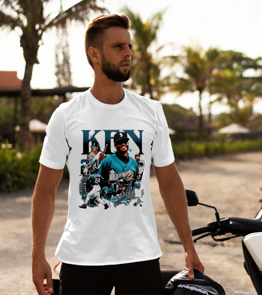 Ken Griffey Jr Seattle Mariners The Kid 24 Legendary Collage T-Shirt