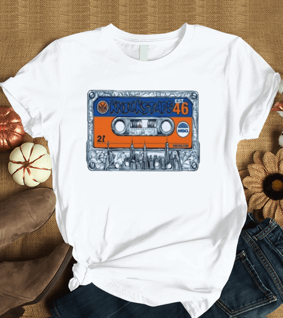 New York Knicks Knickstape Cassette EST 46 MSG Mixtape Graffiti T-Shirt