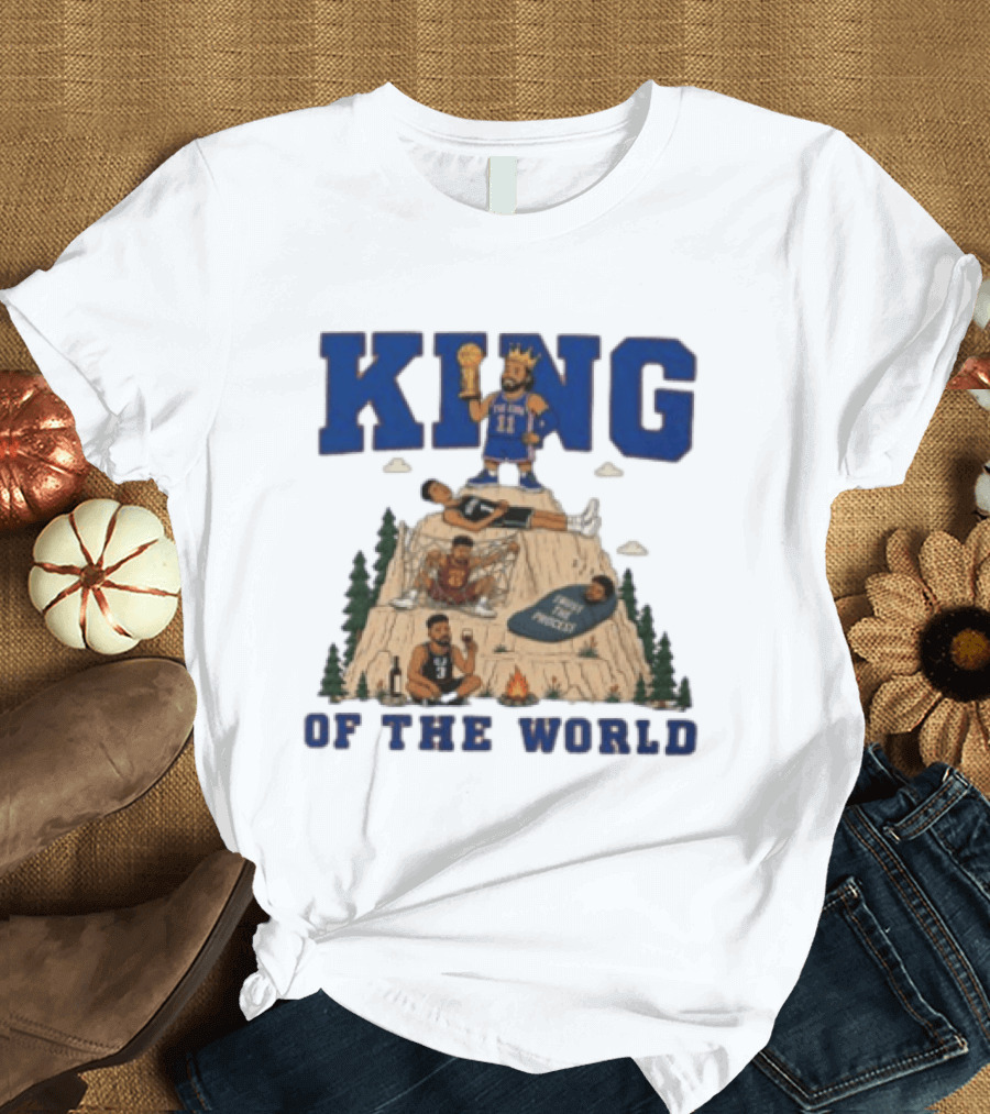 New York Knicks NBA Jalen Brunson King Of The World Basketball Champions T-Shirt
