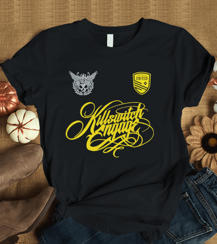 New Mexico United Killswitch Engage Collaboration Crest And Script T-Shirt