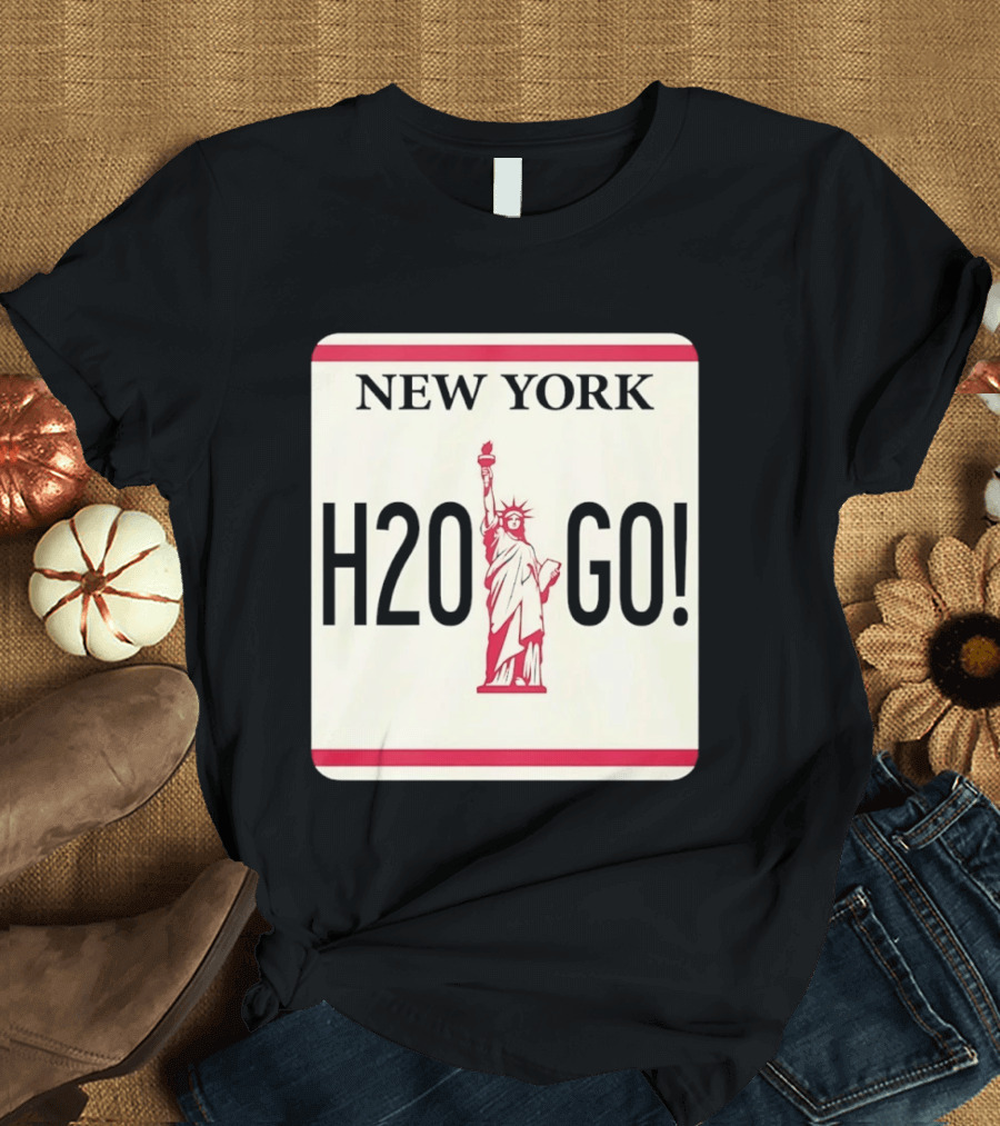 New York H2O Go License Plate Statue Of Liberty T-Shirt