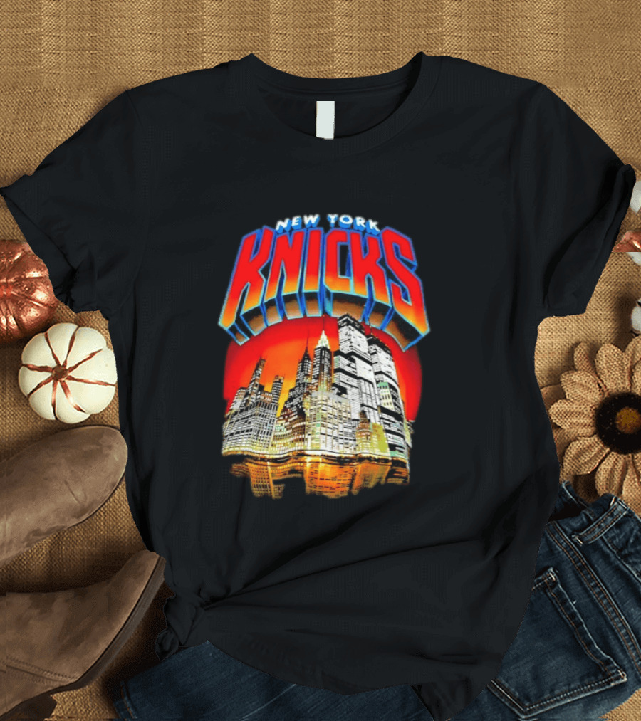 New York Knicks City Skyline Nightscape T-Shirt