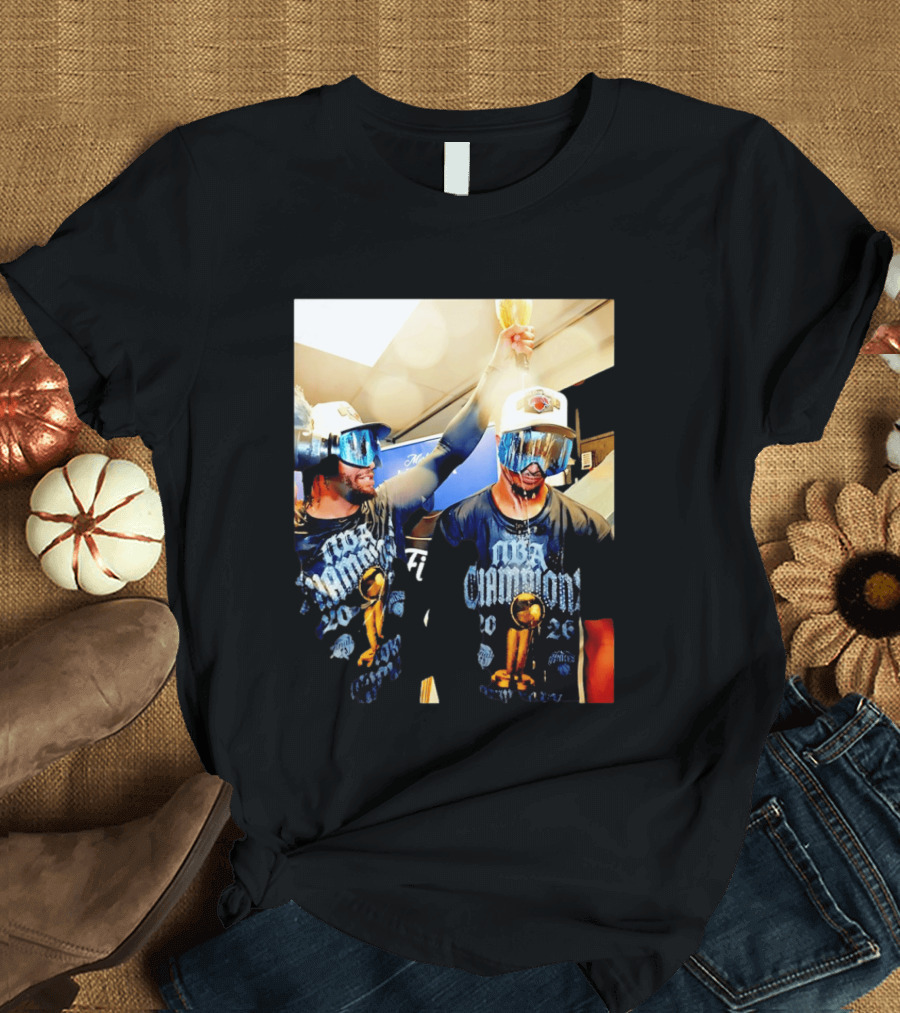 NBA Champions Celebration Jalen Brunson Josh Hart 2026 T-Shirt