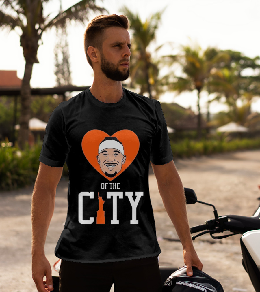 Josh Hart New York Knicks Heart Statue Of Liberty City T-Shirt