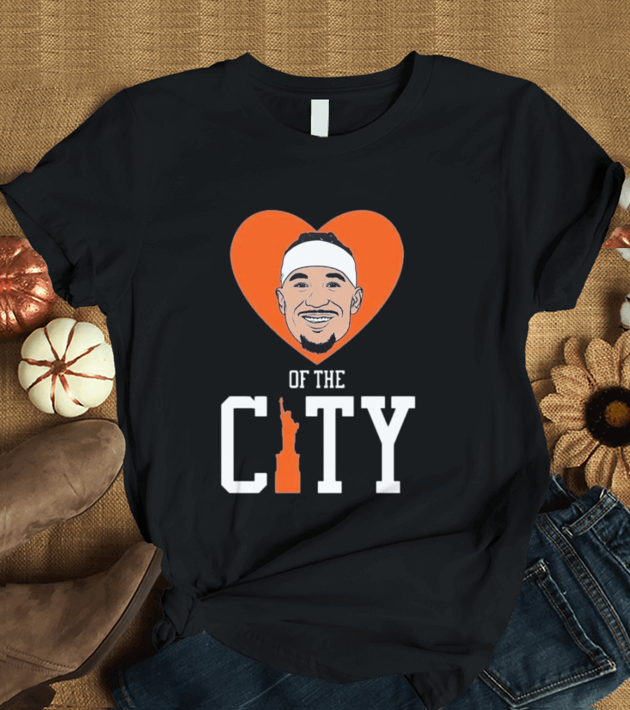 Josh Hart New York Knicks Heart Statue Of Liberty City T-Shirt
