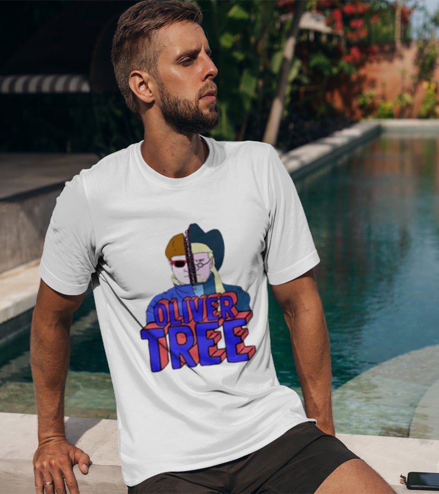 Oliver Tree Split Persona Sunglasses Half Cowboy Half Futuristic T-Shirt