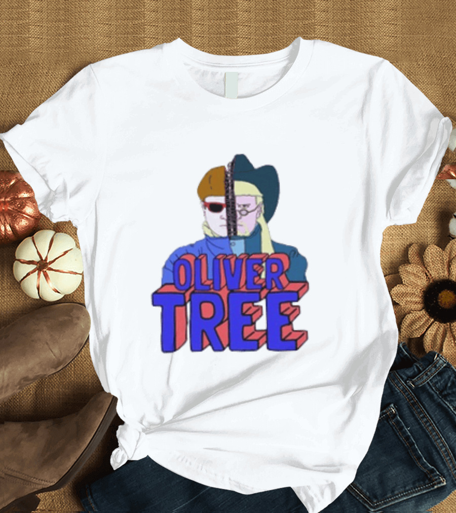 Oliver Tree Split Persona Sunglasses Half Cowboy Half Futuristic T-Shirt