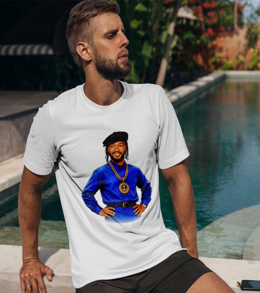 Jalen Brunson NY Knicks Always Business Never Personal Anchor Chain Beret Outfit T-Shirt