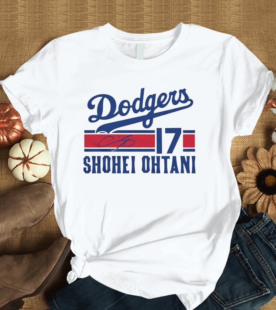 Dodgers Shohei Ohtani 17 Signature Number T-Shirt