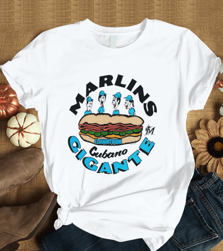 Marlins Cubano Gigante Flavortown Sandwich $1 T-Shirt
