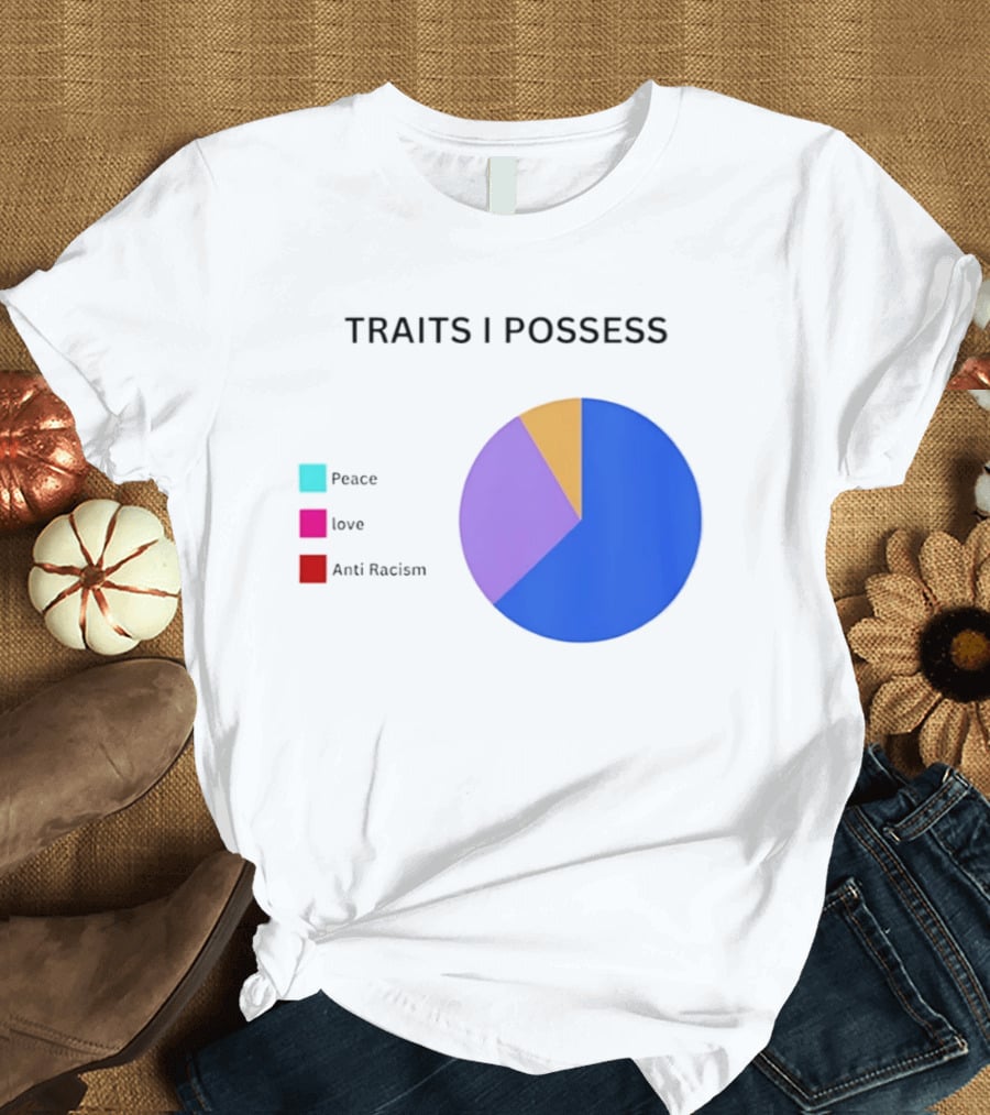 TRAITS I POSSESS Peace Love Anti Racism Chart T-Shirt