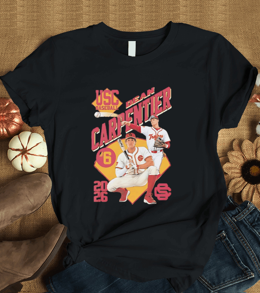 USC Baseball Dean Carpentier Trojans Number 6 2026 T-Shirt